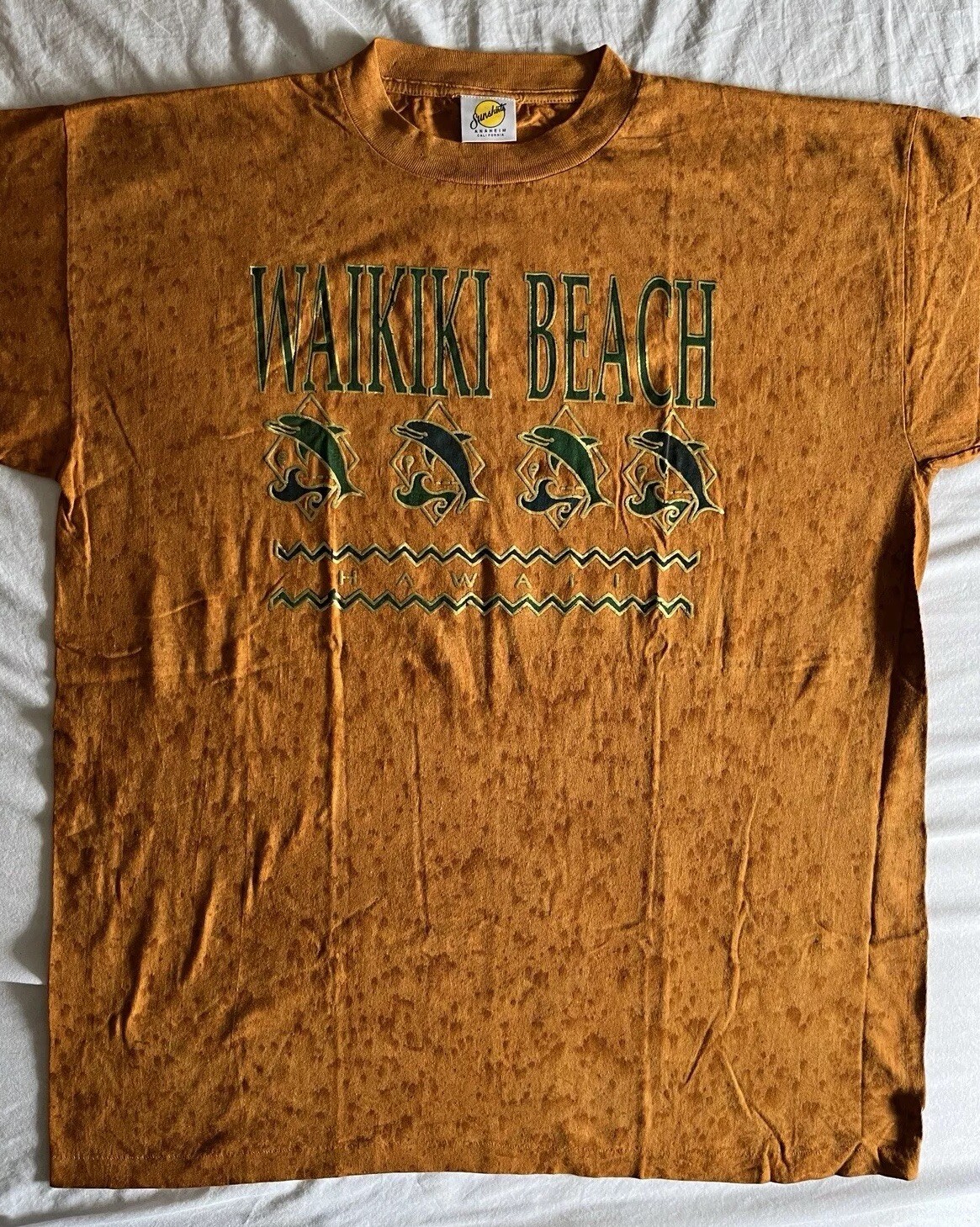 Vintage Tie-Dye Waikiki Beach T Shirt Single Stitch Unisex XL USA 90s New 24×31