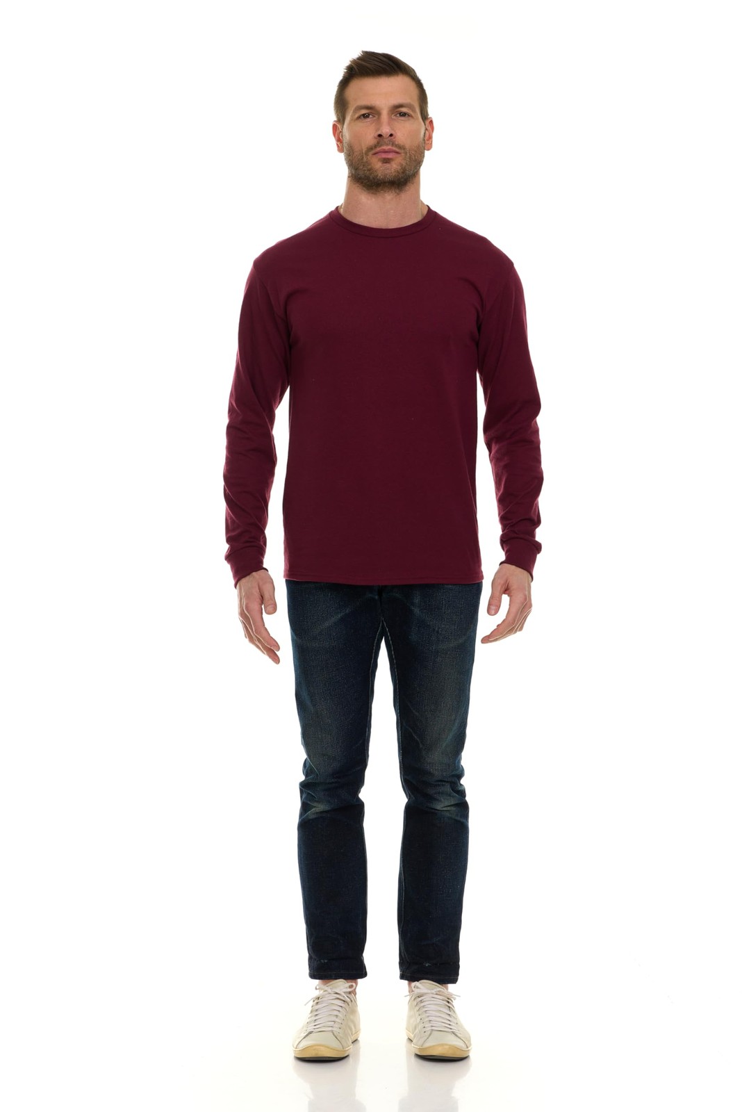 BILLIONHATS Mens Long Sleeve Colorful T-Shirts , Crew Neck Bulk Tees for Men gallery
