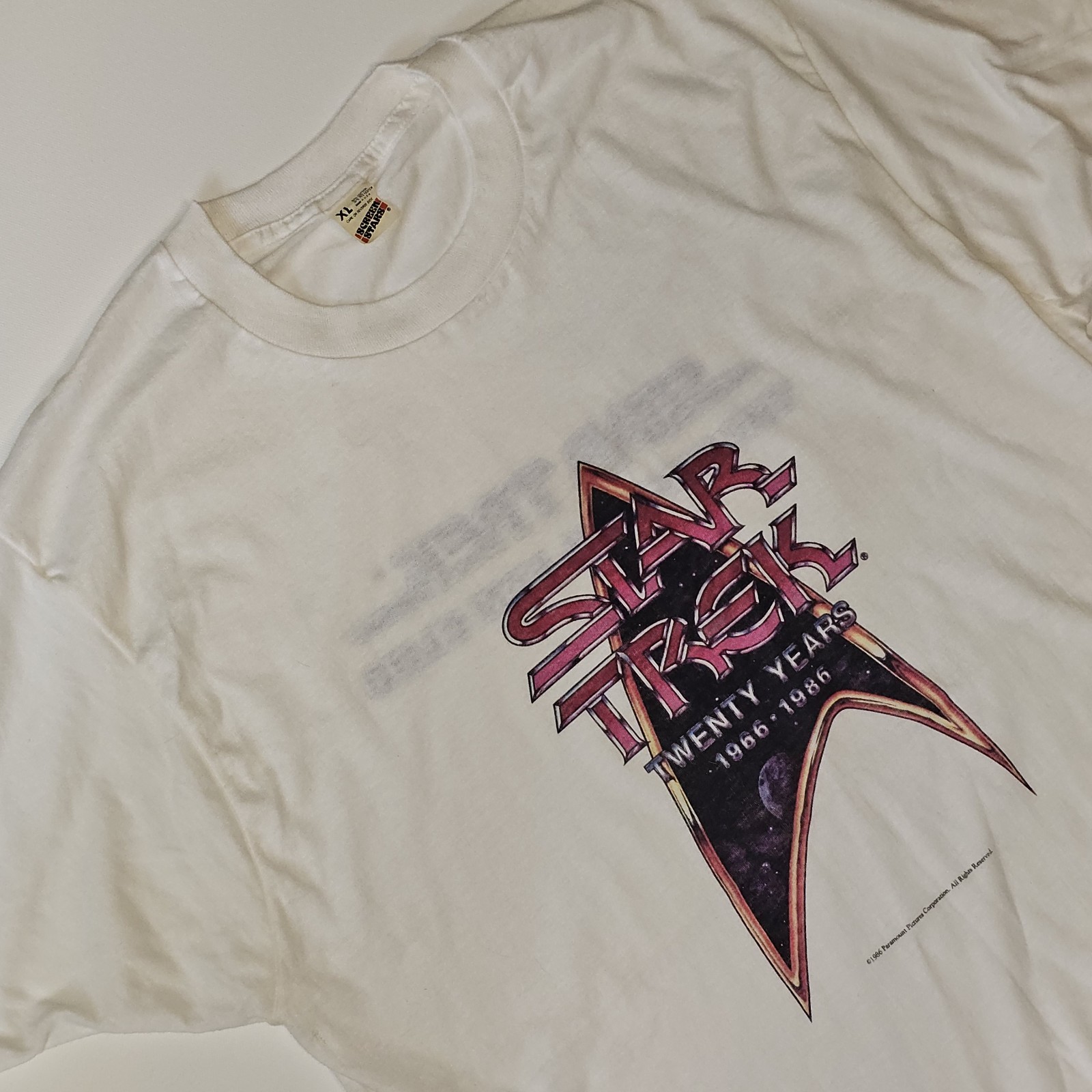 Vtg 1986 Star Trek 20 Year Anniversary 80s T Shirt Size XL Single Stich USA Made
