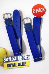 Baseball/Softball Uniform Belts-2 Pack, Unisex, Size Adult OSFM, Royal Blue, NEW