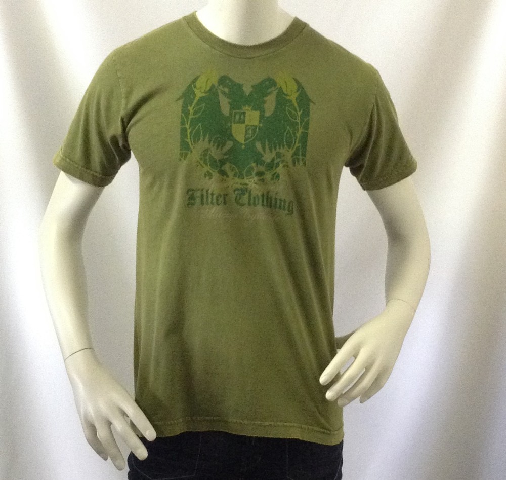 Filter Men’s Modern Slim Fit Eagle Crest T-Shirt, Green, Medium