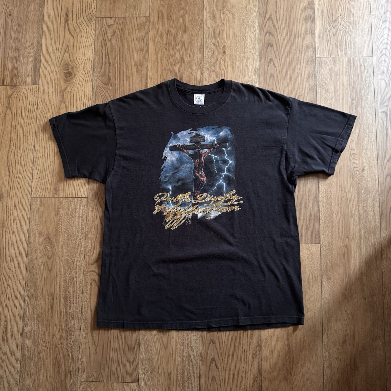 Vintage Living Epistles Public Display Jesus Black Mens XL Shirt USA Lightning gallery