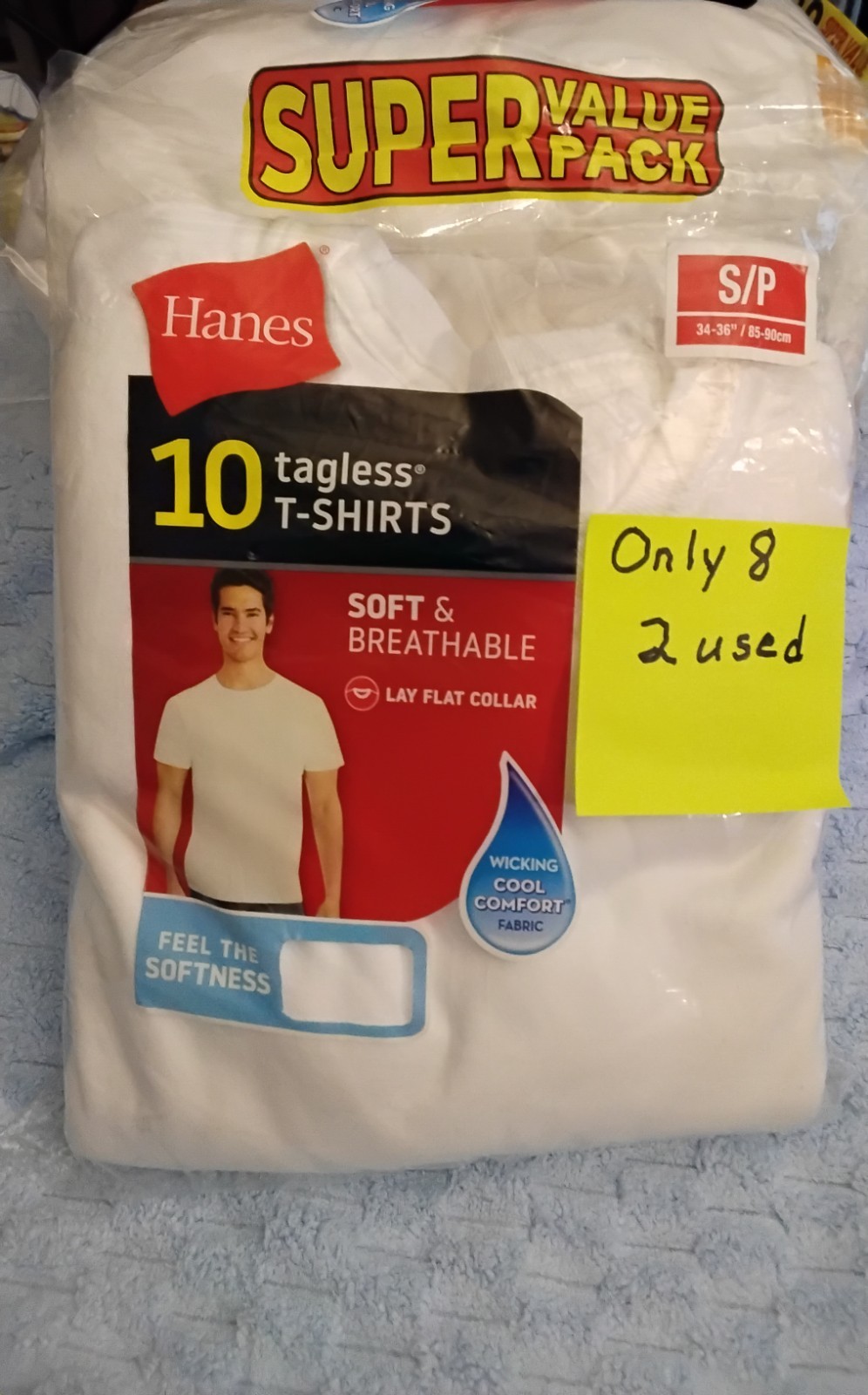 Hanes Men's ComfortSoft 2135Z0 10 Pack White Crewneck Undershirts gallery