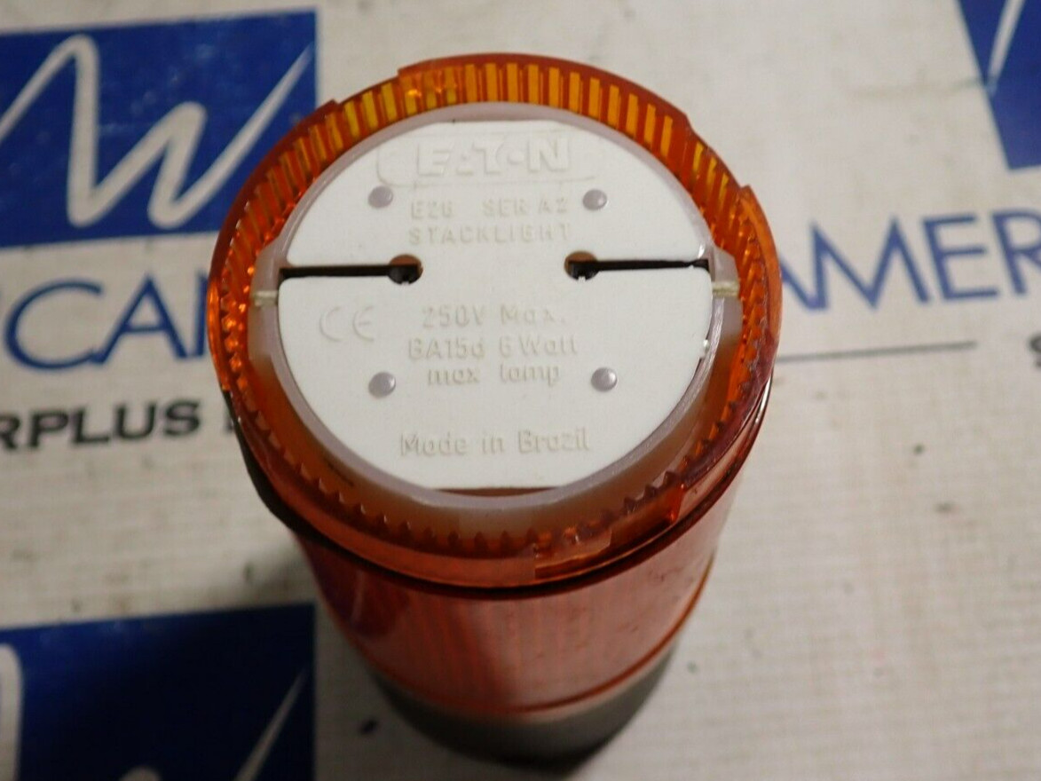 Eaton E26BFV2 Ser A2 Flashing Stacklight Base With E2G Ser A2 Orange Stacklight