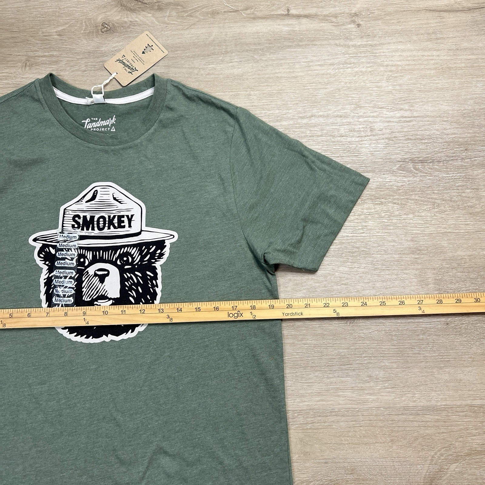 The Landmark Project Smokey The Bear Tshirt Green Unisex Adult Size Medium NWT gallery