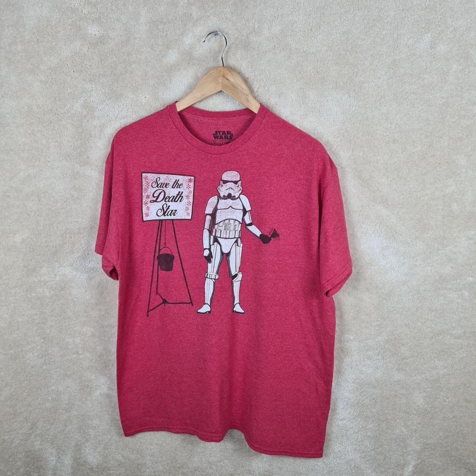 Star Wars Save The Death Star Graphic T Shirt Mens Large Pink Print Logo Z1214 gallery