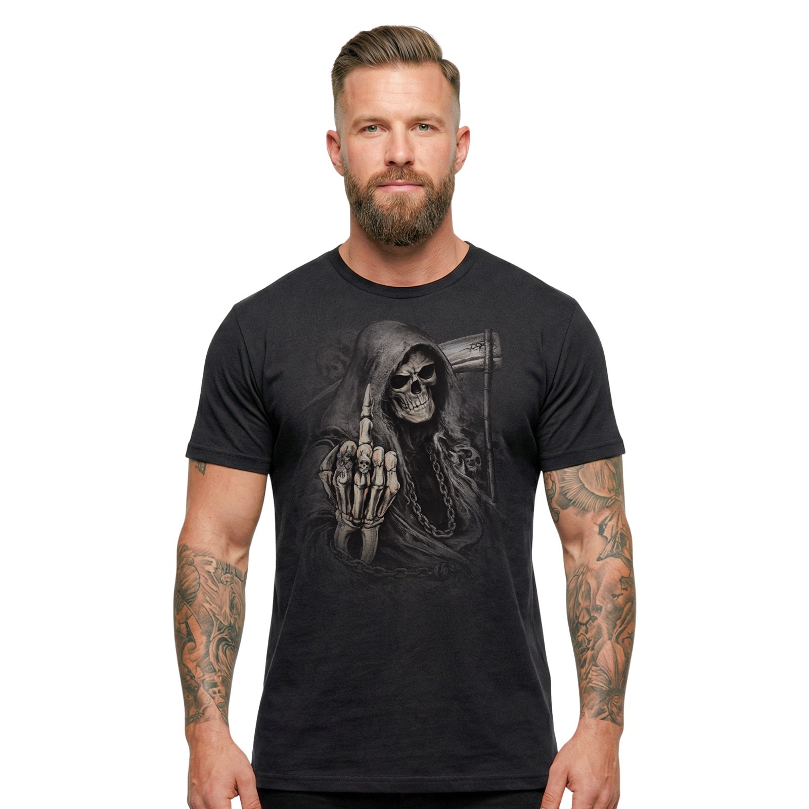 Funny Reaper Skeleton T-Shirt |Skull Goth Offensive Rude Halloween Top gallery