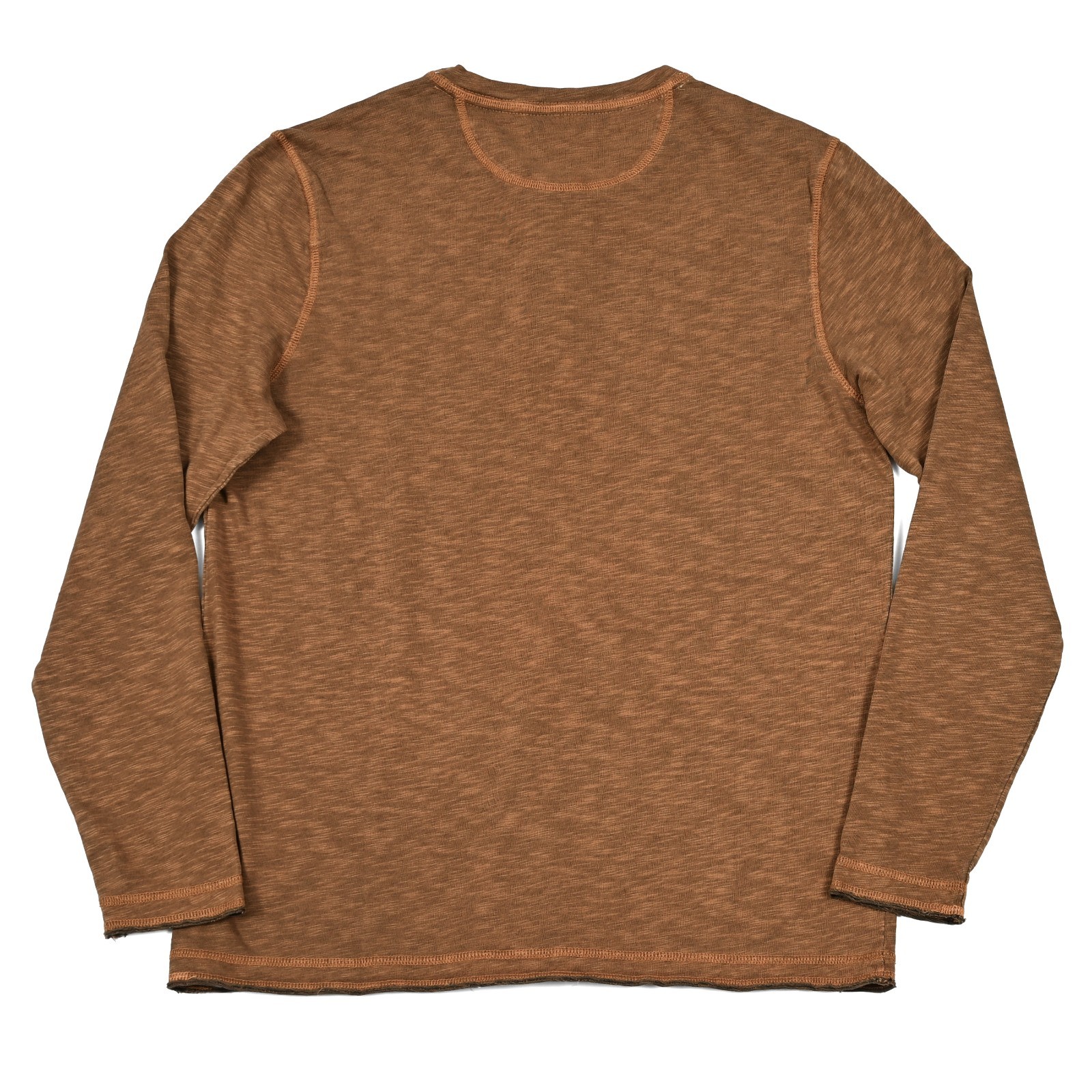 Carbon 2 Cobalt Men's M Heather Brown Cotton Long Sleeve Henley Shirt Casual gallery