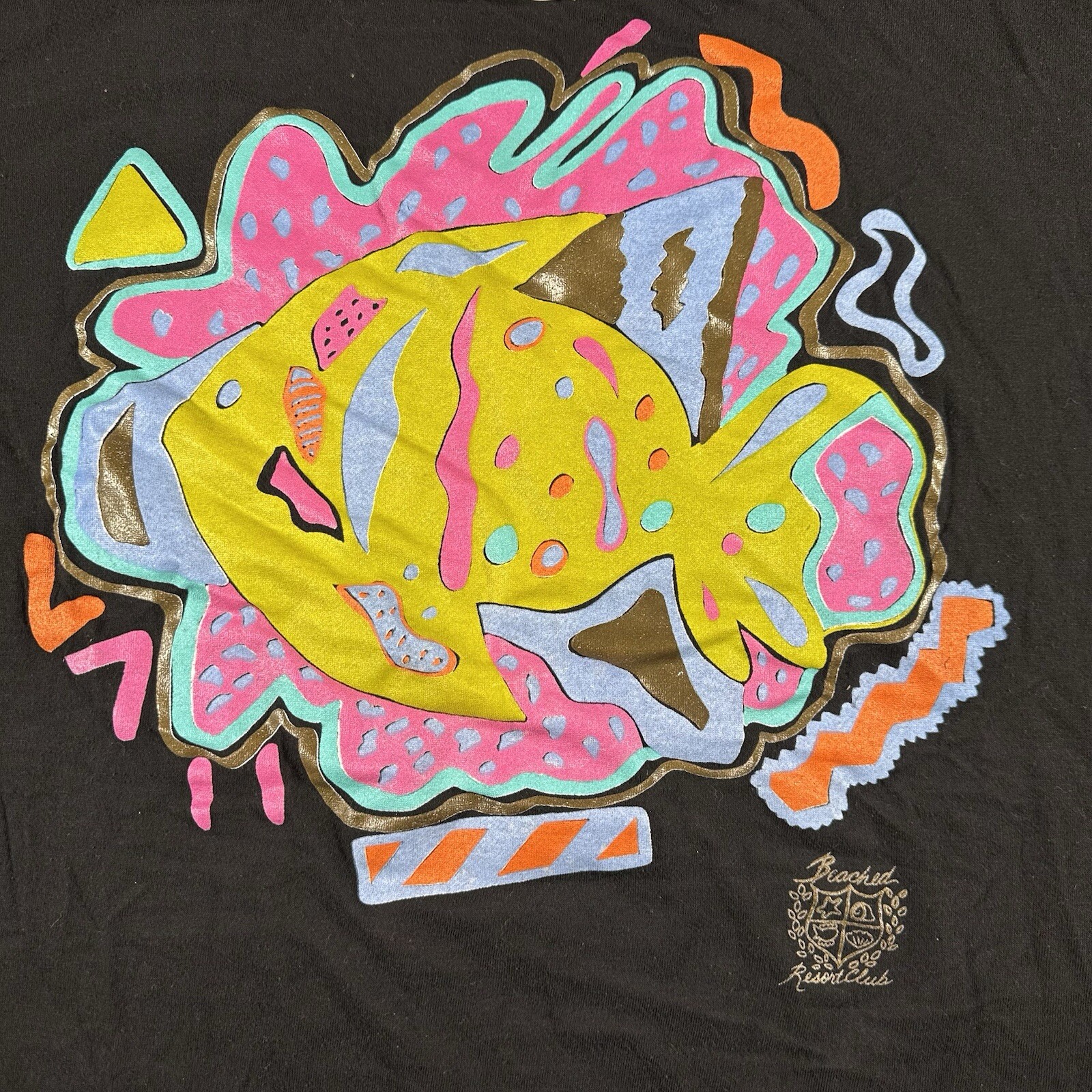 Vintage Nassau Grouper Fish Ocean Nature Art T-Shirt 2XL Beached Resort Club gallery