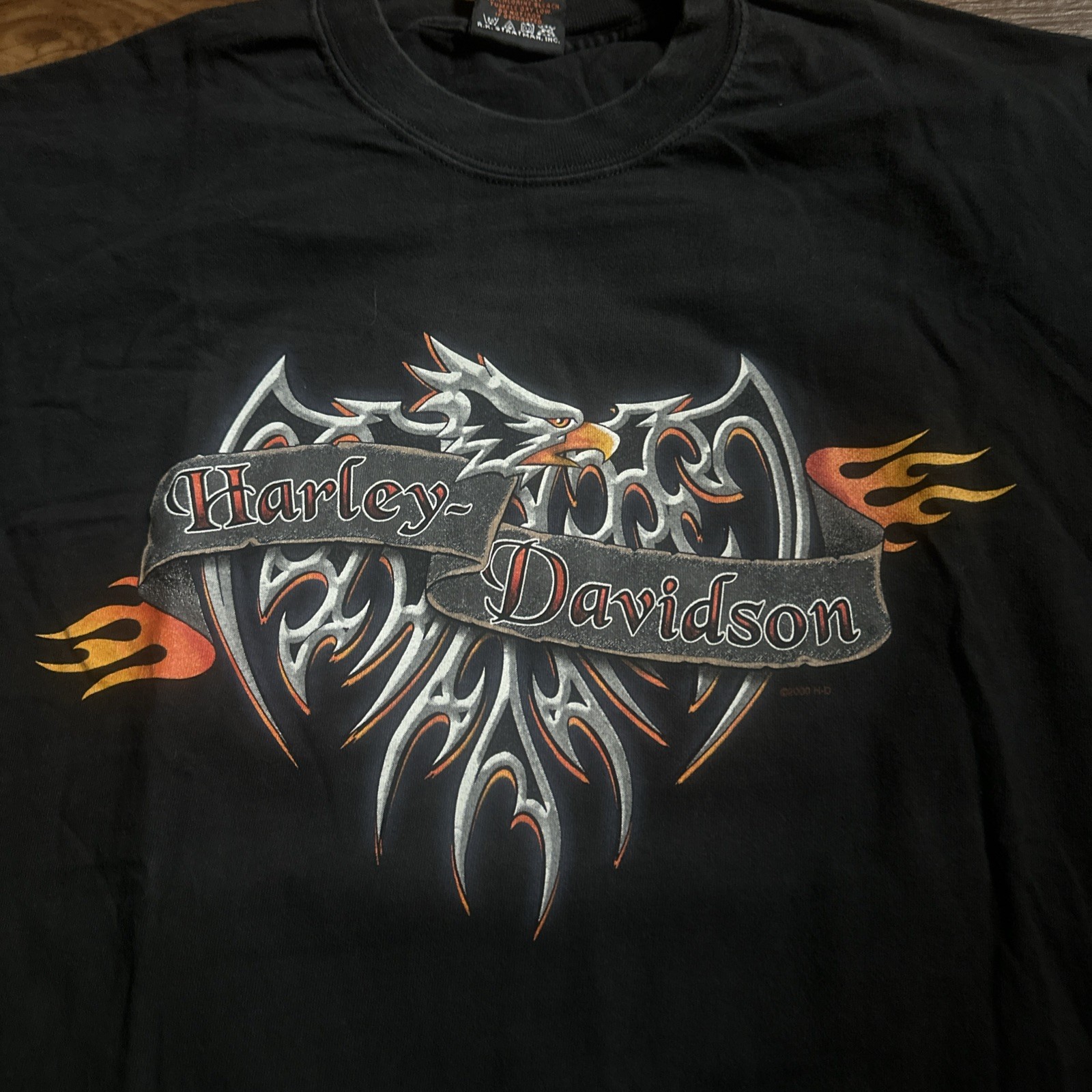 Vintage Harley Davidson Eagle Y2K Cincinnati Ohio Mens Black T Shirt Mens Size M gallery