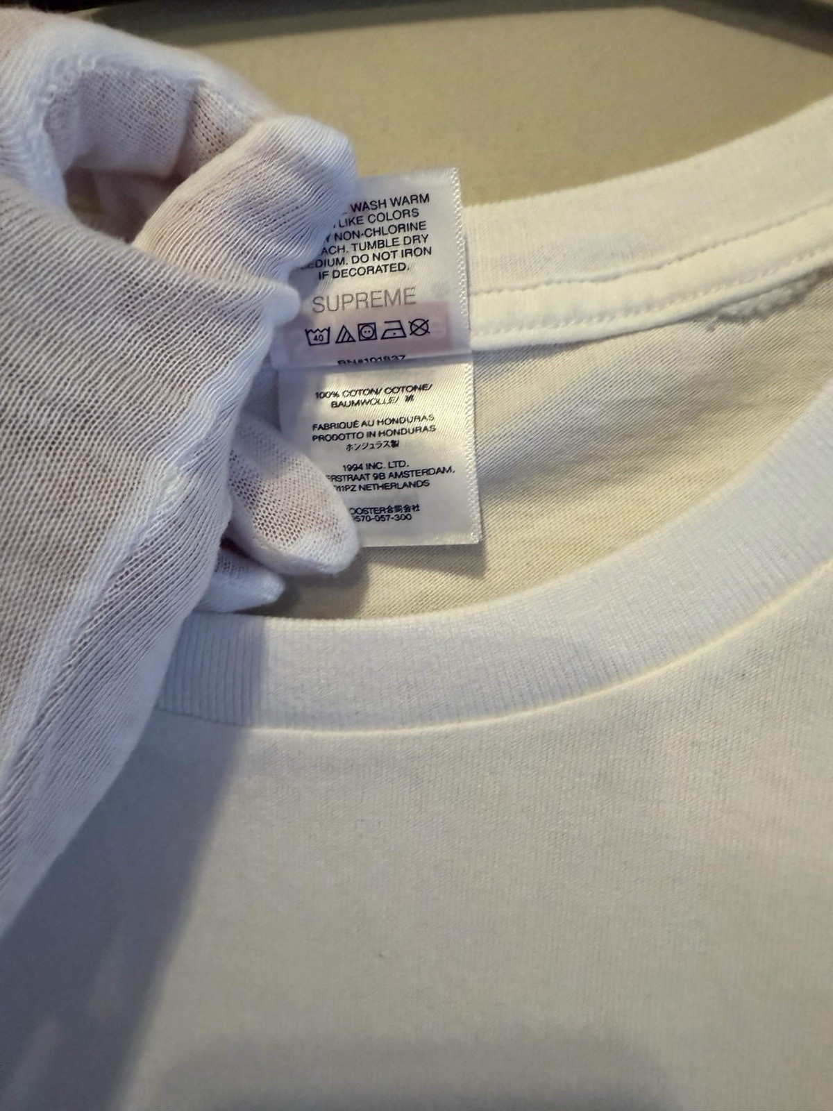 Supreme Box Logo White Graphic Print Crew Neck Short Sleeve T-Shirt Men XL gallery