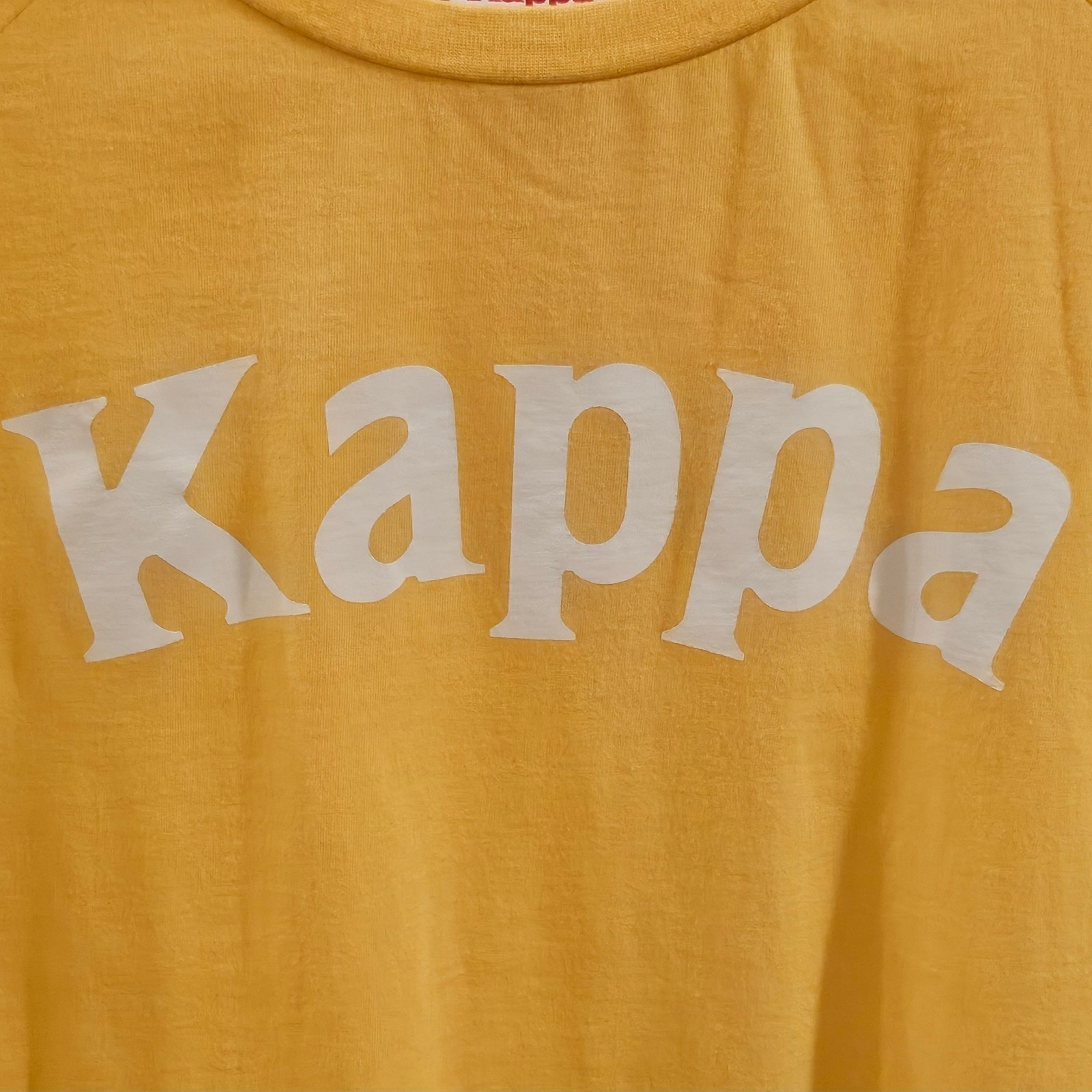 Kappa 222 Banda Balima Short-Sleeve T-Shirt - Yellow & White - Size XXL Slim-Fit gallery