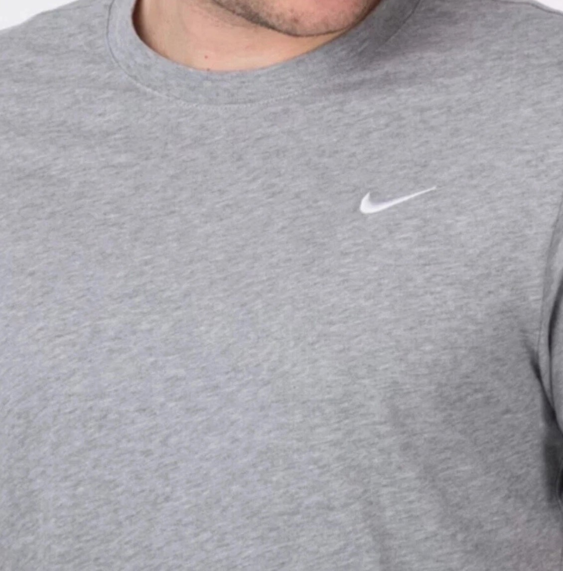 Nike Men's Sportswear Embroidered Swoosh T-shirt Gray-Small gallery