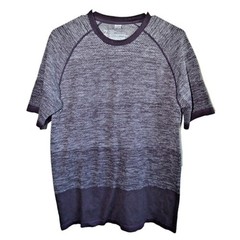Zella Men’s Small Gray Purple Ombre Textured Stretch T-Shirt Athletic Zella S