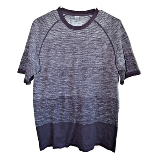 Zella Men's Small Gray Purple Ombre Textured Stretch T-Shirt Athletic Zella S gallery