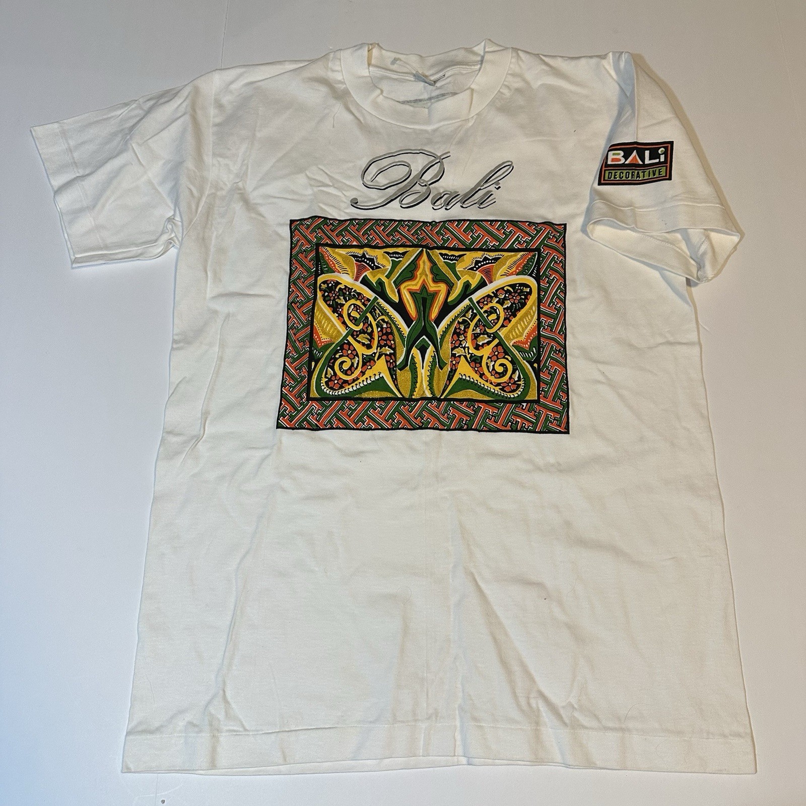 Vtg 90s Bali Indonesia T Shirt Single Stitch Primitive Souvenir Tribal Sz M gallery