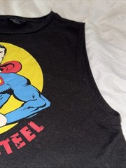Superman Small Multicolor Polyester/Rayon Sleeveless Tank Top