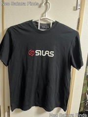 SILAS Men’s T-Shirt Black Size L Features Worn Logo & Fading