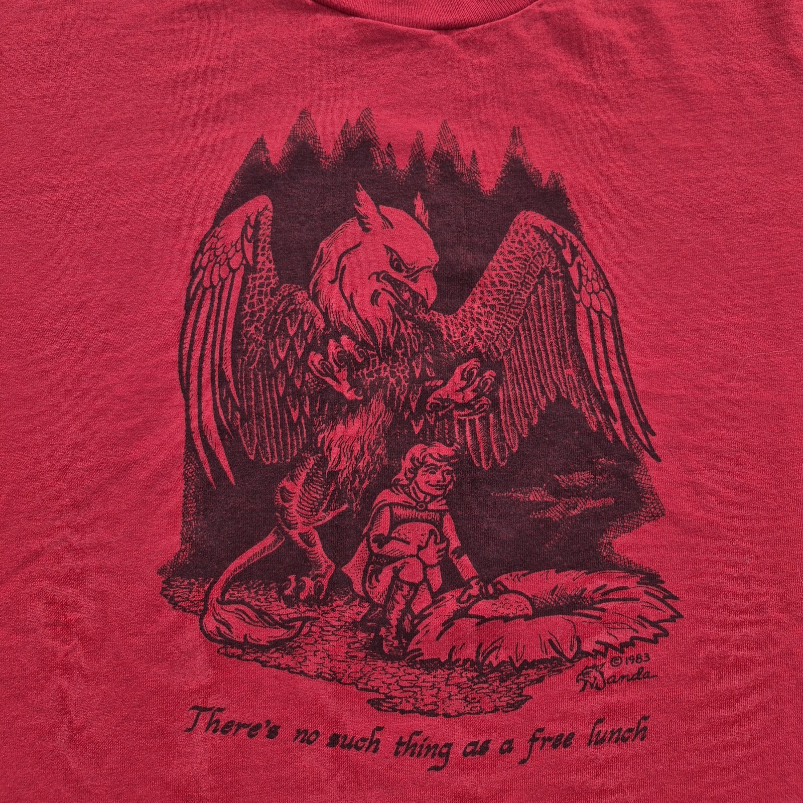 Vintage 80s Lord Of The Rings Shirt Frodo Hobbit Size XL Fantasy Griffon gallery