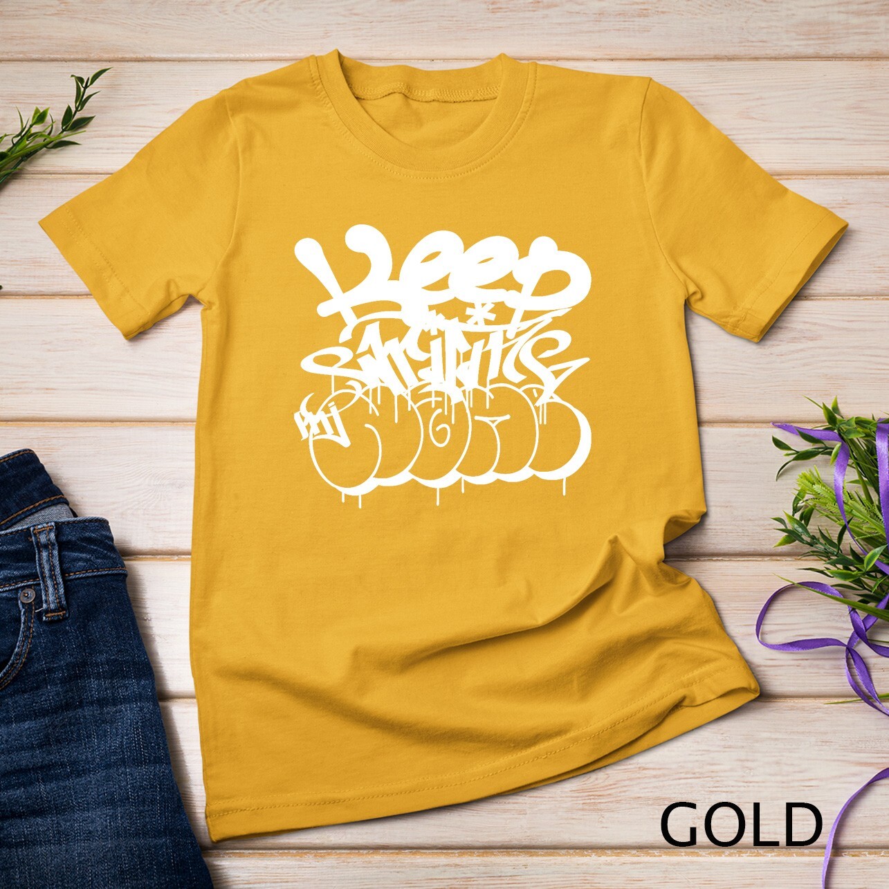 Keep writing my name white graffiti tag Unisex T-shirt gallery