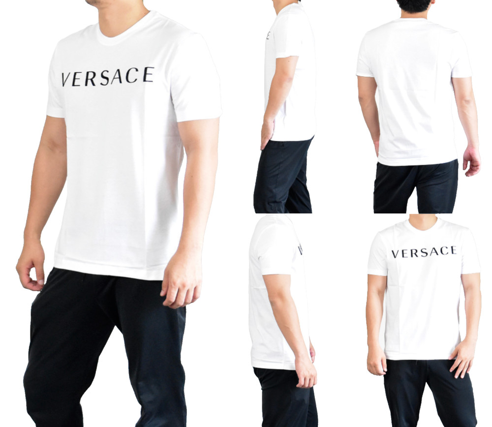 Versace Mainline Embroidery Logo T-shirt Cotton Iconic Retro Shirt Tee Top S