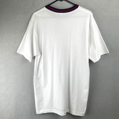 American Apparel Heavy Jersey White Ringer T-Shirt Navy Red Striped Crew Neck S