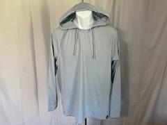 🏃 Rhone Men’s Solid Light Blue Performance Hooded Shirt Medium M EUC 💧
