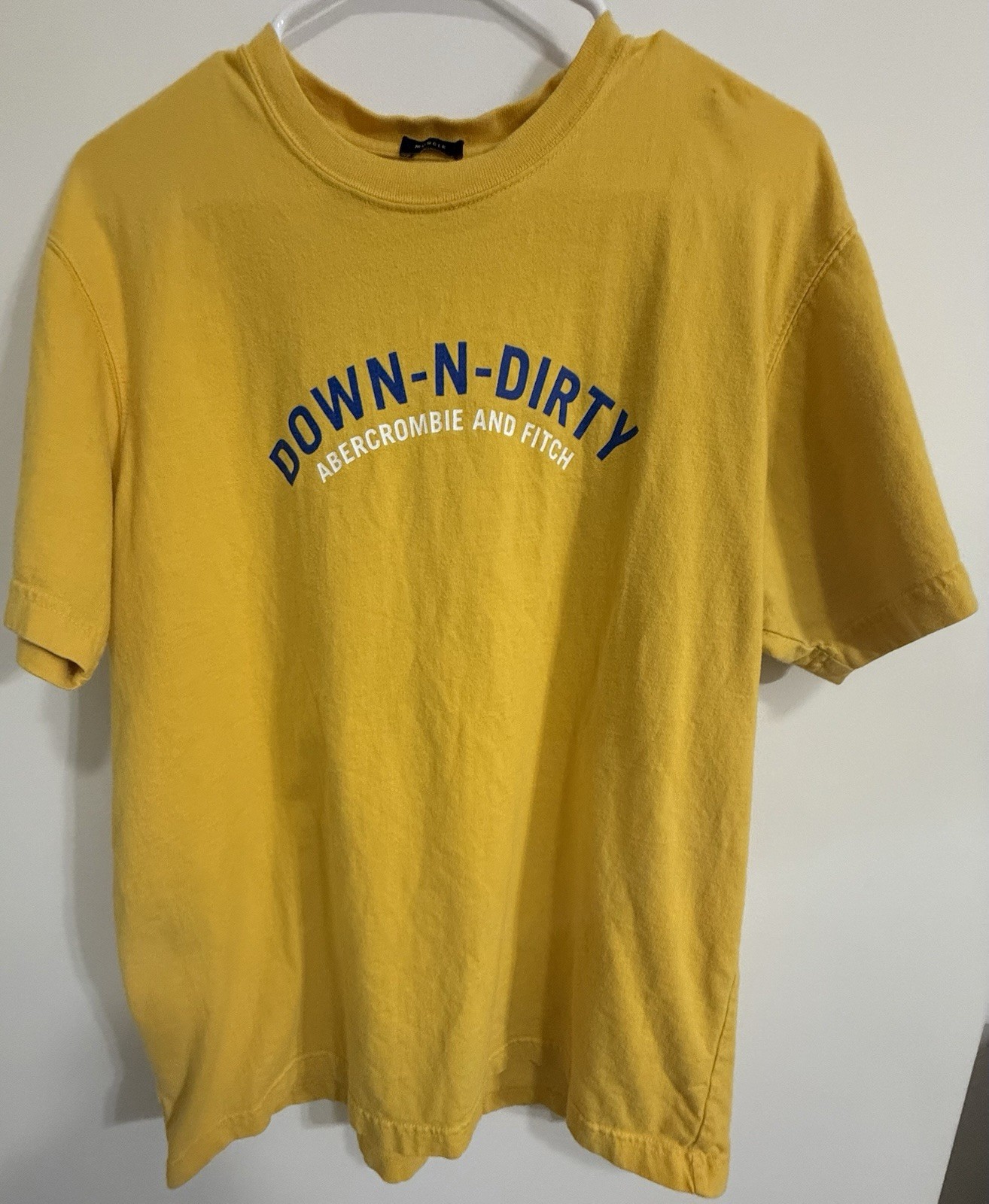 Abercrombie Fitch A&F Vintage Y2K (Down N Dirty) Tee Shirt 🥚Yolk Yellow XL🟡🔵