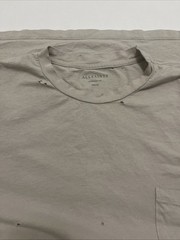 ALLSAINTS Men’s Distressed Gothic Tee Shirt Worn Look with Holes Size Medium