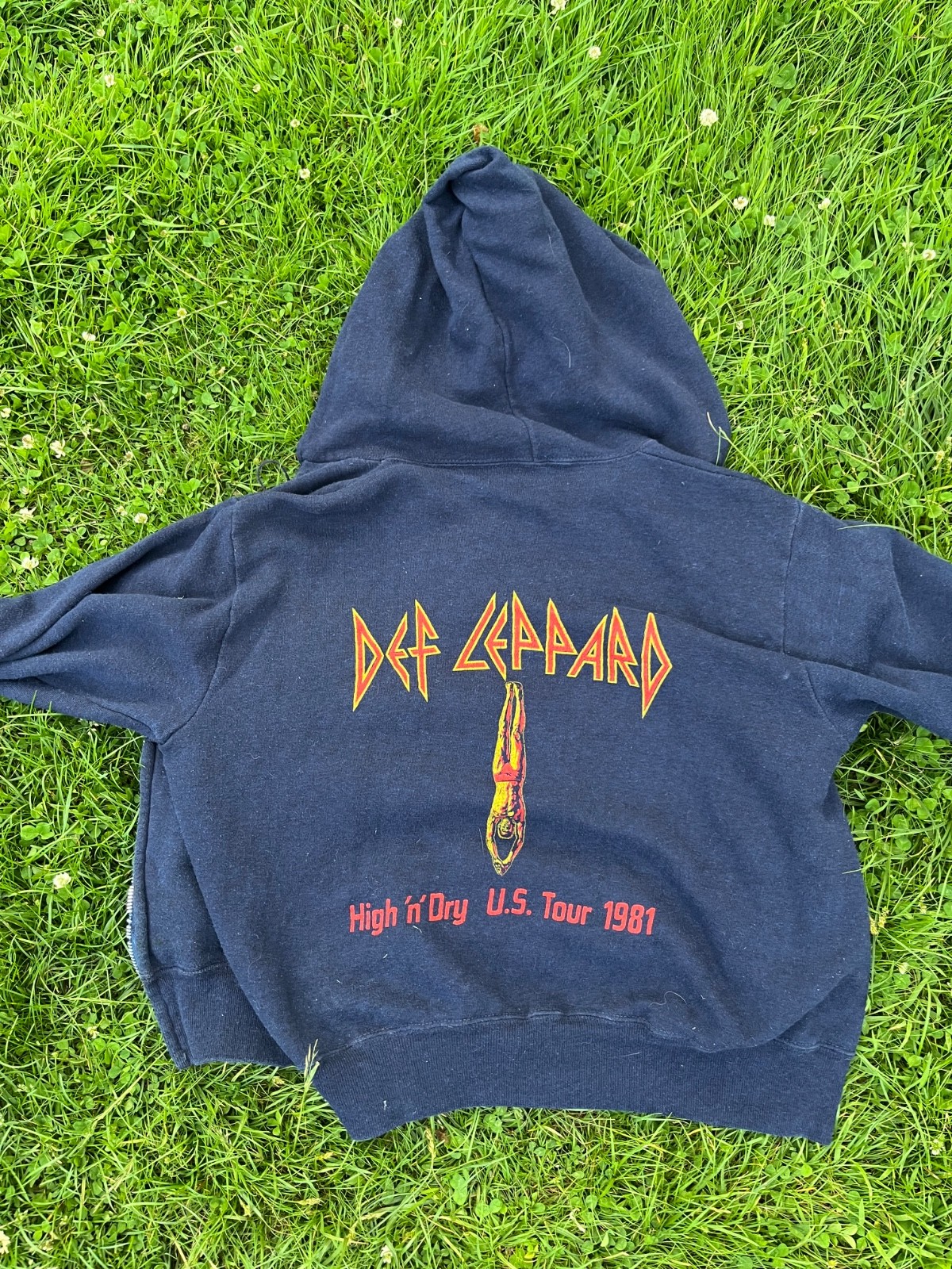 Def Leppard Original Vintage 1981 Tour Hooded Sweatshirt Broken Zipper