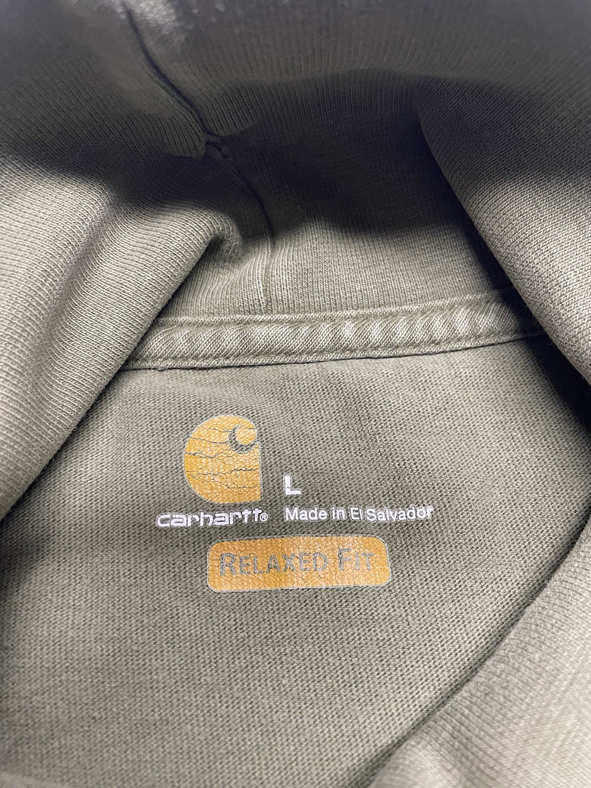 Carhartt Mens Army Green Turtleneck Long Sleeve Shirt Relaxed Fit Large gallery