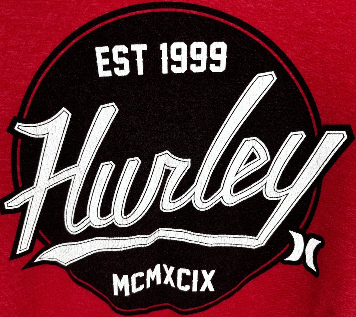 Hurley Men's M Red Graphic Print Premium Fit Crew Neck T-Shirt Est 1999 gallery