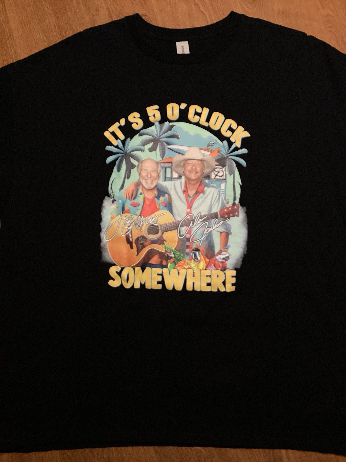 Jimmy Buffett Alan Jackson Shirt Size 2XL Black It’s 5 O’clock Somewhere gallery