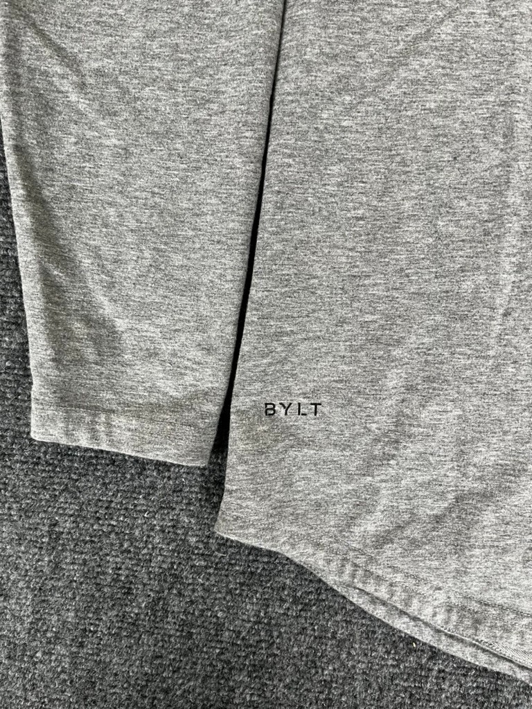 Bylt Gray Drop Cut Hooded Henley Lux Long Sleeve Cotton/Polyester/Spandex Size M gallery