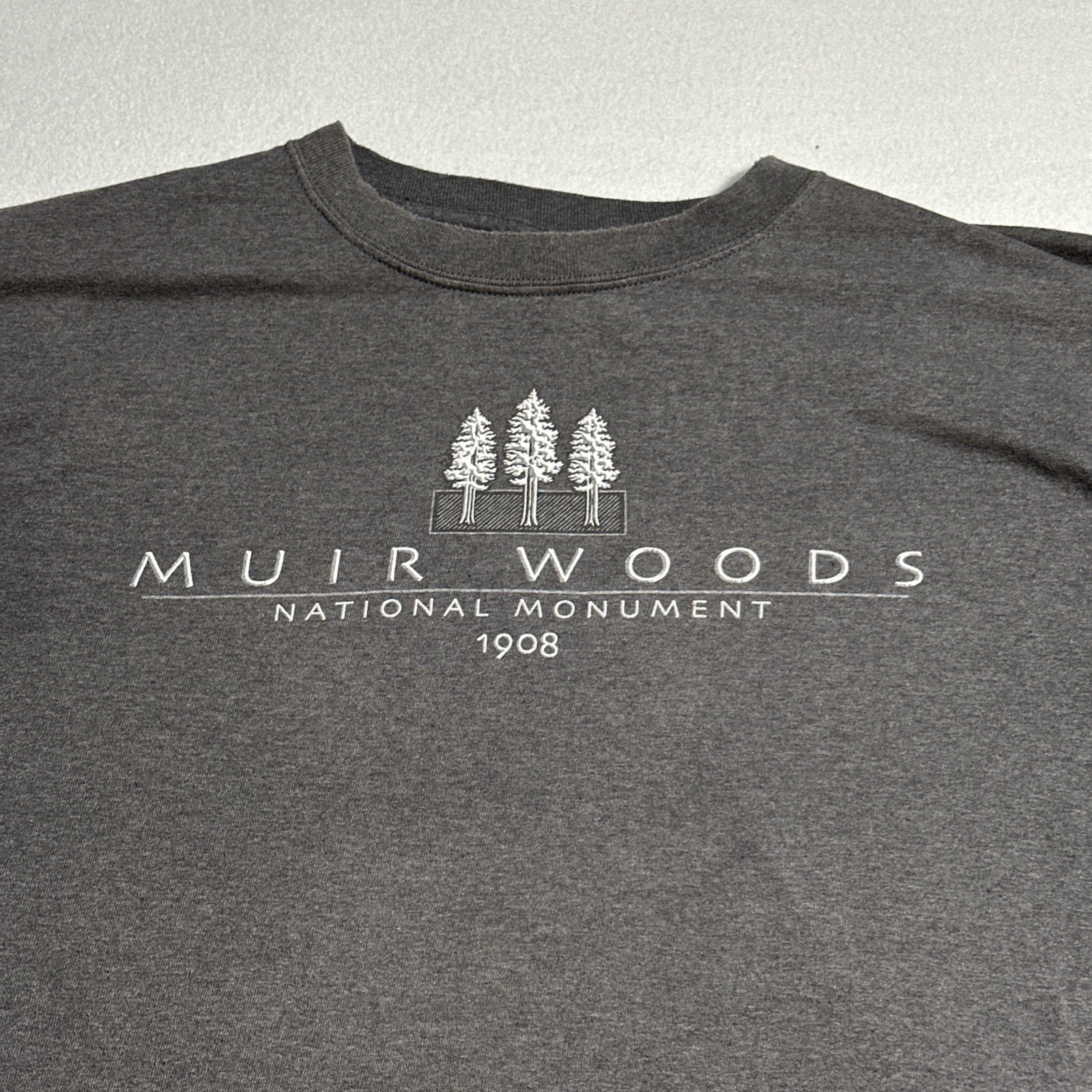 Eco Mountain Muir Woods National Monument Graphic Tee Mens XL Gray Made in USA gallery