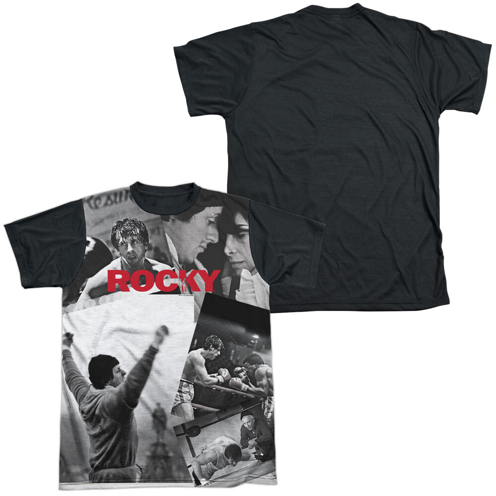 Rocky 40Th Anniversay Collage Adult Costume T Shirt (Black Back), S-3XL gallery