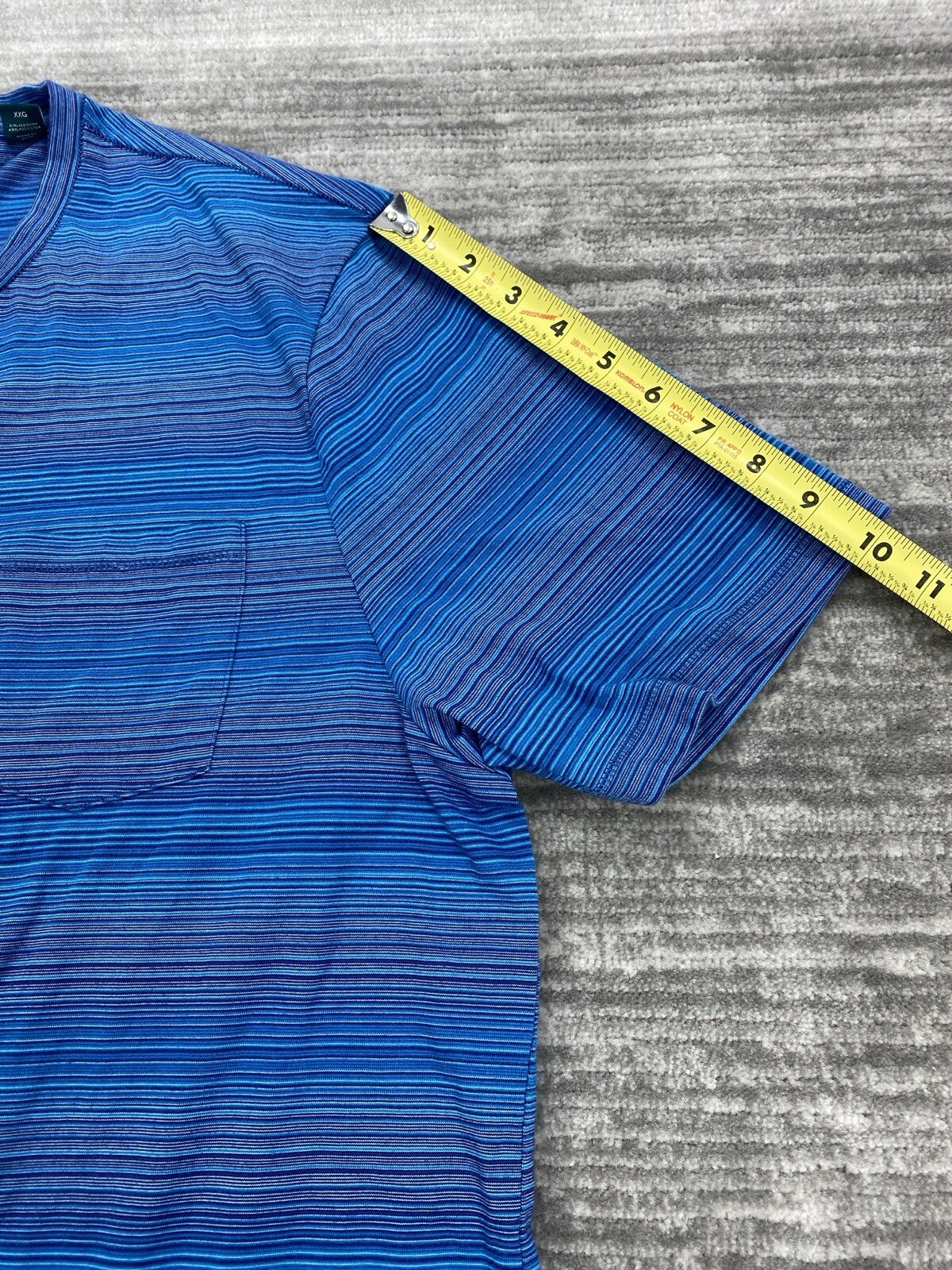 Perry Ellis Men’s Short Sleeve Blue Striped Shirt XXL gallery