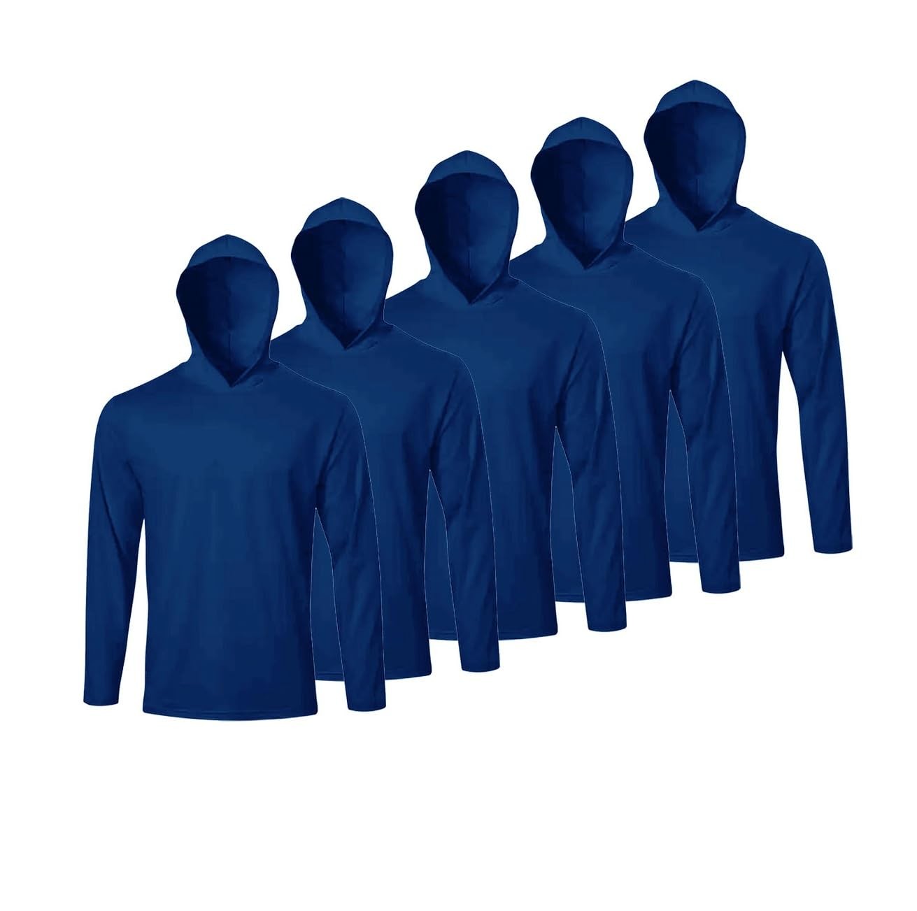 Men Long Sleeve Tee Shirts with Hooded 5 Pack Athletic Dry Fit Gym Work Shirt... gallery