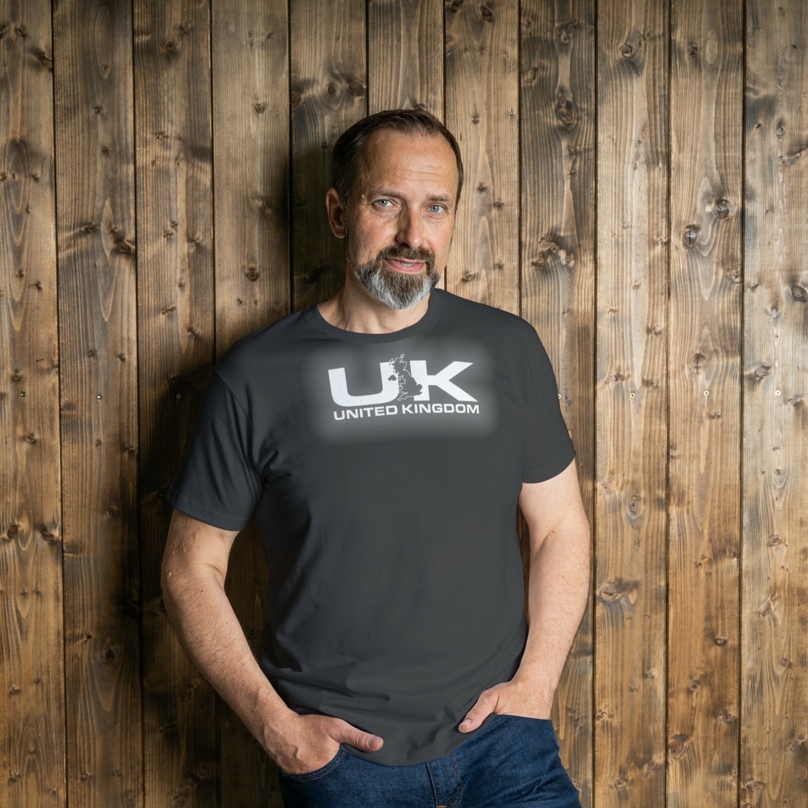 United Kingdom UK Reflective Logo Black T-Shirt gallery