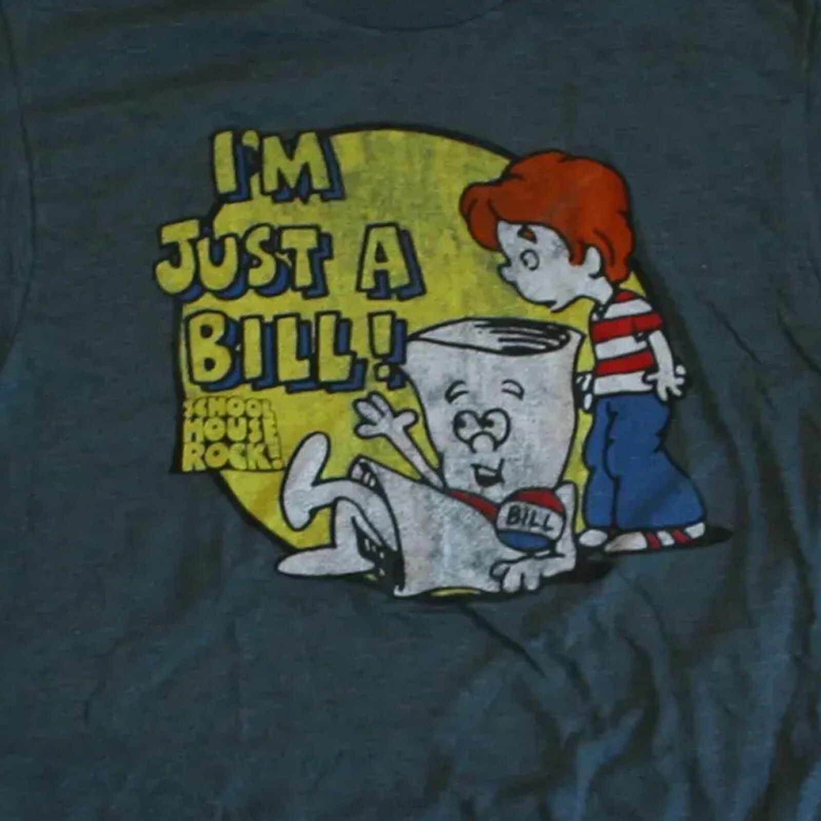 Ripple Junction I'm Just a Bill Circle Men's T-Shirt Medium Heather Blue NEW gallery