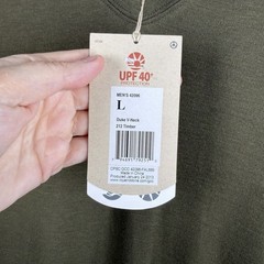 NWT Royal Robbins Duke V-Neck Wool Blend Timber Green Shirt Large UPF 40