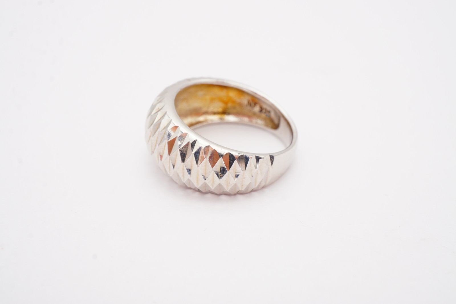 Sterling Silver 925 Ring Size 7 Textured U8
