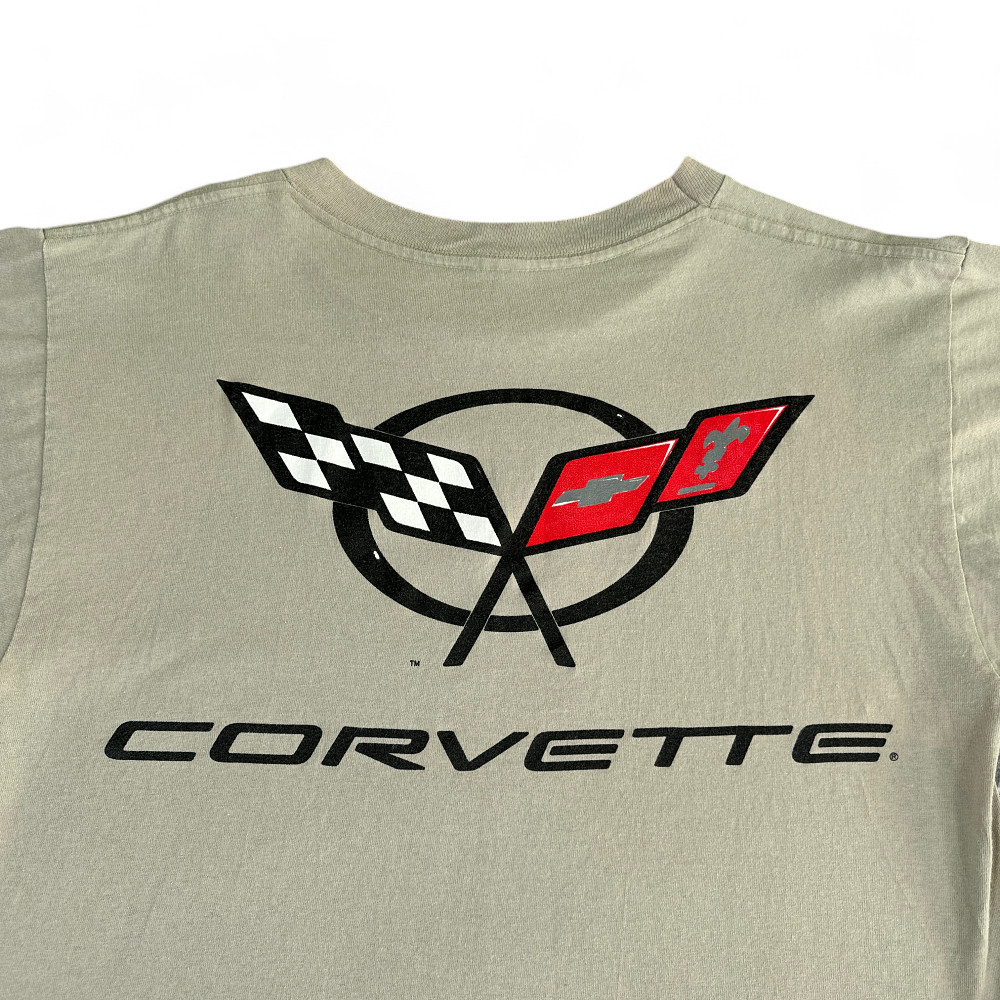 Vintage Corvette Shirt Adult MEDIUM Brown Graphic Logo Classic Sports Car 90s gallery