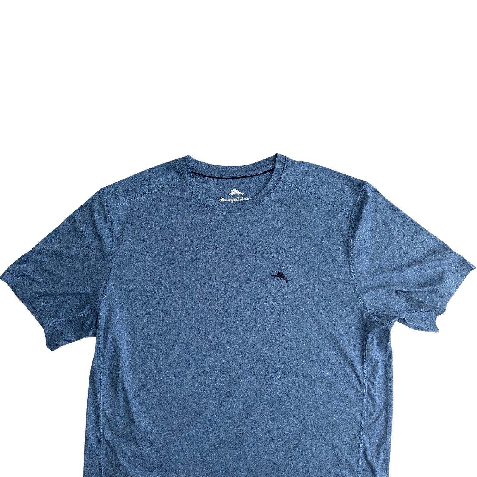 Tommy Bahama Mens Large Blue Performance Shirt Athletic Stretch Short Sleeve Tee gallery