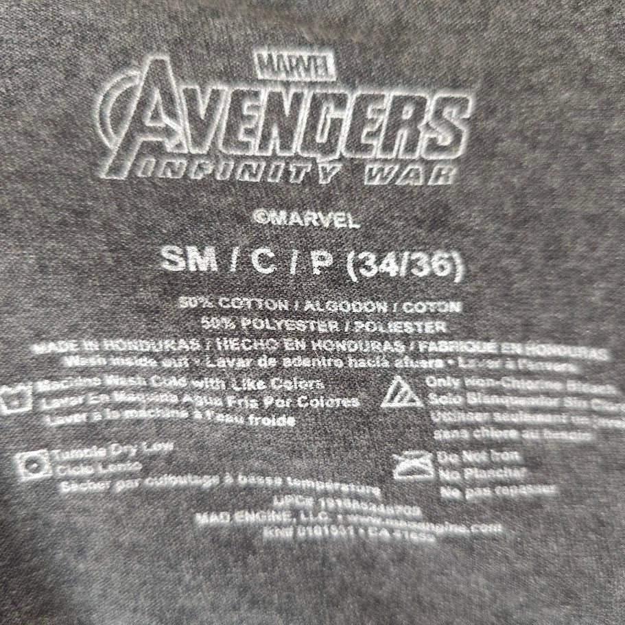 Avengers Infinity War T Shirt Mens Size Small Gray Marvel Comics Movie Tee gallery