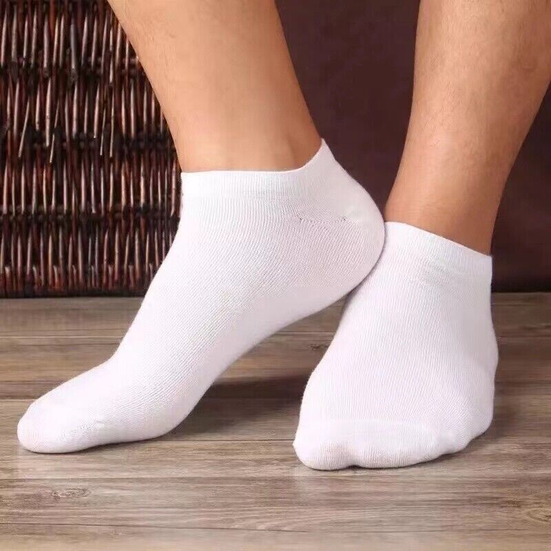12 Pairs Thin Cotton Lightweight Ankle No Show Socks Casual White Size 10/13