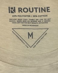 ROUTINE BASEBALL Size Medium Beige Biggie Smalls Sandlot T-shirt NWT