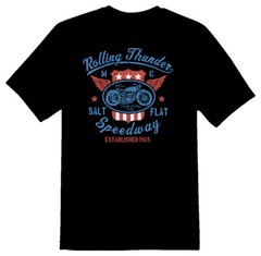 Rolling thunder salt flat speedway black or white tee