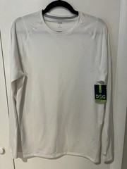 DSG Men’s Cold Weather Compression Crew Neck Top White Base Layer Size Large