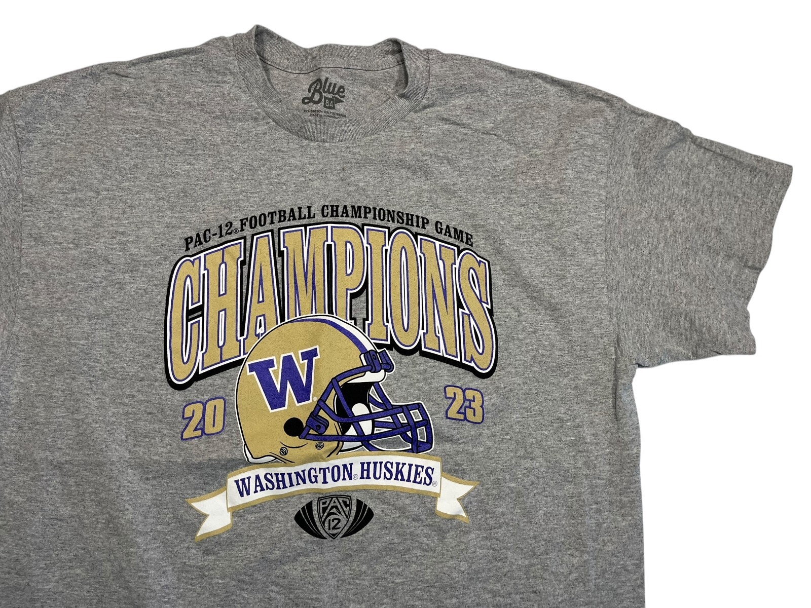 2023 WASHINGTON HUSKIES Football PAC-12 CHAMPS T-SHIRT Penix Team Fan Men's XL gallery